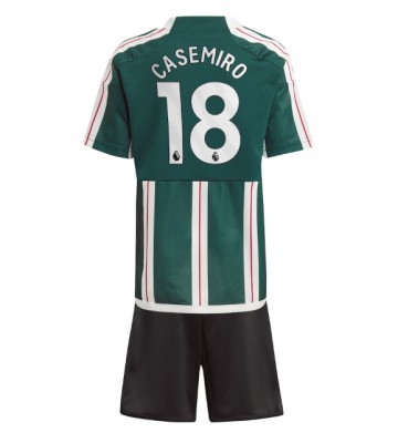 Manchester United Casemiro #18 babykläder Bortatröja barn 2023-24 Korta ärmar (+ Korta byxor)